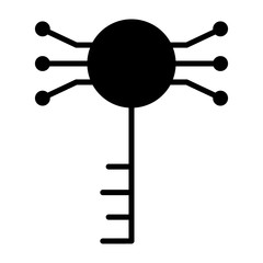 Electronic Circuit Key Line Icon. Vector Simple Minimal 96x96 Pictogram