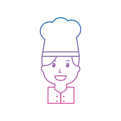 chef happy icon image vector illustration design  purple to blue ombre line