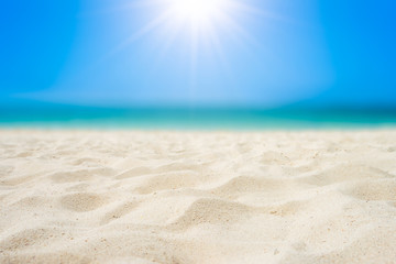 Sand beach with bright sun