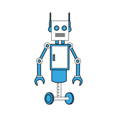 Funny robot cartoon vector illustration graphic design