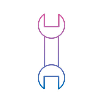 screwdriver tool repair icon image vector illustration design  purple to blue ombre line