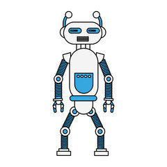Obraz na płótnie Canvas Funny robot cartoon vector illustration graphic design