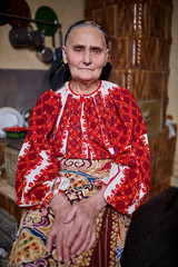 Senior Romanian woman in traditional costume