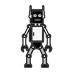 Funny robot cartoon vector illustration graphic design