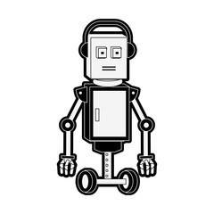 Funny robot cartoon vector illustration graphic design