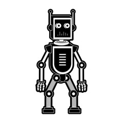 Fototapeta premium Funny robot cartoon vector illustration graphic design
