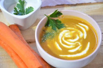 fresh Carrot pumpkin soup