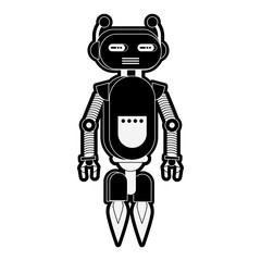 Funny robot cartoon vector illustration graphic design