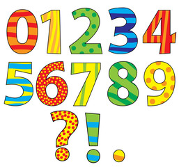 Nice colorful cartoon numbers set for children : 1-10 