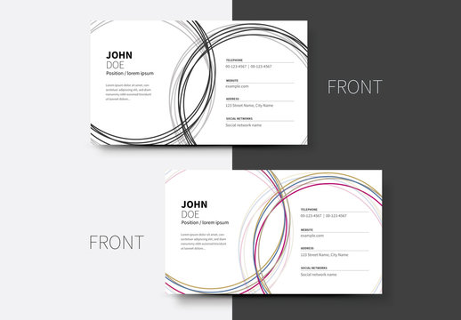 Multicolored Spiral Business Card Layout 2