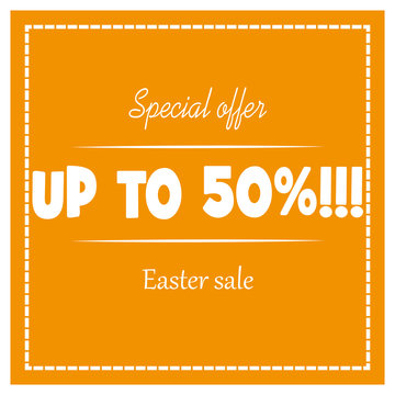 50% Easter sale banner 