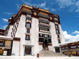 White against blue.  Potala Palace in Tibet.