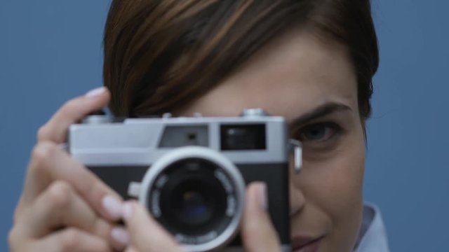 Woman shooting with her digital camera