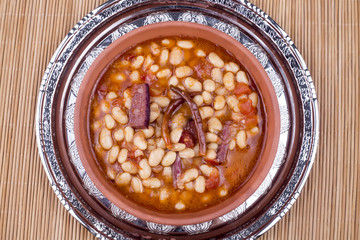 Turkish foods; dried beans (kuru fasulye)