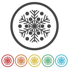 Snowflake icon, 6 Colors Included