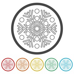 Snowflake icon, 6 Colors Included