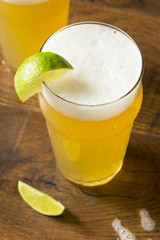 Alcoholic Refreshing Mexican Beer with Lime