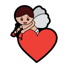 cupid holding bow and arrow  valentines day icon image vector illustration design 