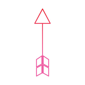 arrow archery icon image vector illustration design  pink line