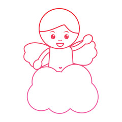 baby angel icon image vector illustration design  pink line