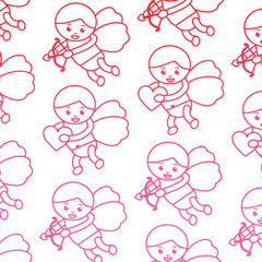 cupid valentines day pattern image vector illustration design pink line