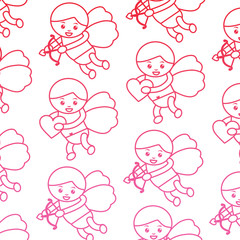 cupid valentines day pattern image vector illustration design  pink line