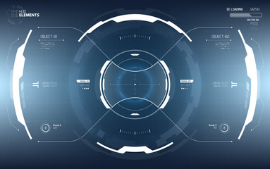 Sci-Fi Futuristic Vector HUD Interface Screen. Virtual Reality View Display