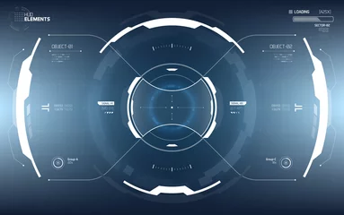 Foto op Plexiglas Sci-Fi Futuristic Vector HUD Interface Screen. Virtual Reality View Display © CreativeCore