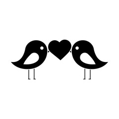 Obraz premium lovebirds heart icon image vector illustration design black and white