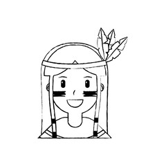 happy native american person icon image vector illustration design