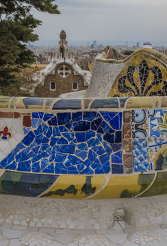 Park guell colors in Barcelona, Spain.