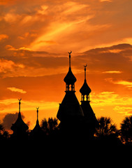 Obraz premium Muslim mosque minarettes.