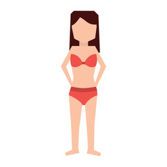 woman in bikini swimsuit icon image vector illustration design 