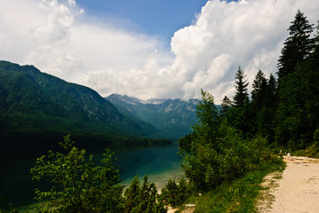 Mountains above Bohinj lake