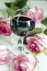 wine and flowers
