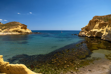 Cocedores beach in Murcia near Aguilas at Mediterranean sea of spain - 194646701