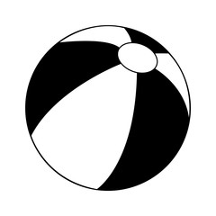 beach ball icon image vector illustration design  black and white