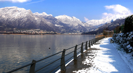 Passeggiata invernale del lago di Oggiono