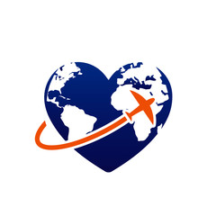 Naklejka premium love travel logo