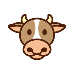 Cow animal head icon