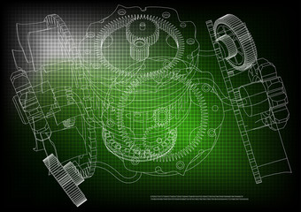 gear mechanism on green