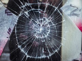 close up of broken window texture