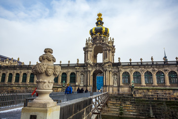 Naklejka na ściany i meble View to the historical buildings of the famous Zwinger palace in Dresden, Germany
