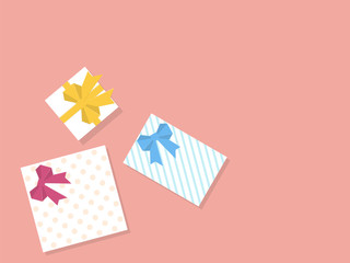 Gift boxes. View from above. Flat design style