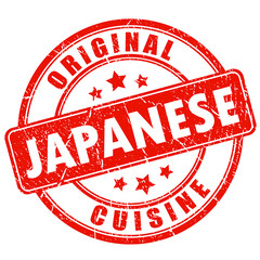 Original japanese cuisine round vector stamp
