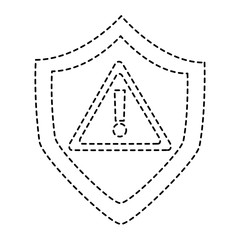 security warnign sign alert problem system technology vector illustration dotted line design