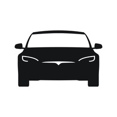 Electric car front view vector icon
