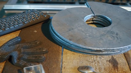 Obraz premium Office at the plant work place. Clip. Working place in the factory