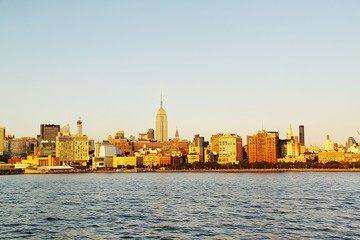 Fototapeta na wymiar Amazing view of Manhattan New York skyline. Beautiful backgrounds USA