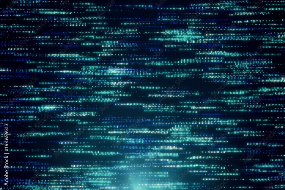Poster abstract background of binary code 3d illustration